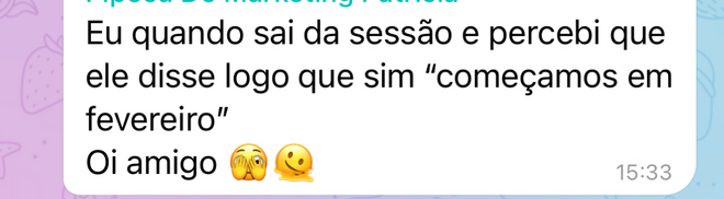 Disse logo que sim, começamos em fevereiro